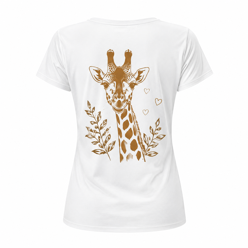 T-shirt femme Girafe Bohème, détail de l'imprimé