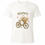 T-shirt Happy Vélo Fleuri, t-shirt femme imprimé en France — autre vue
