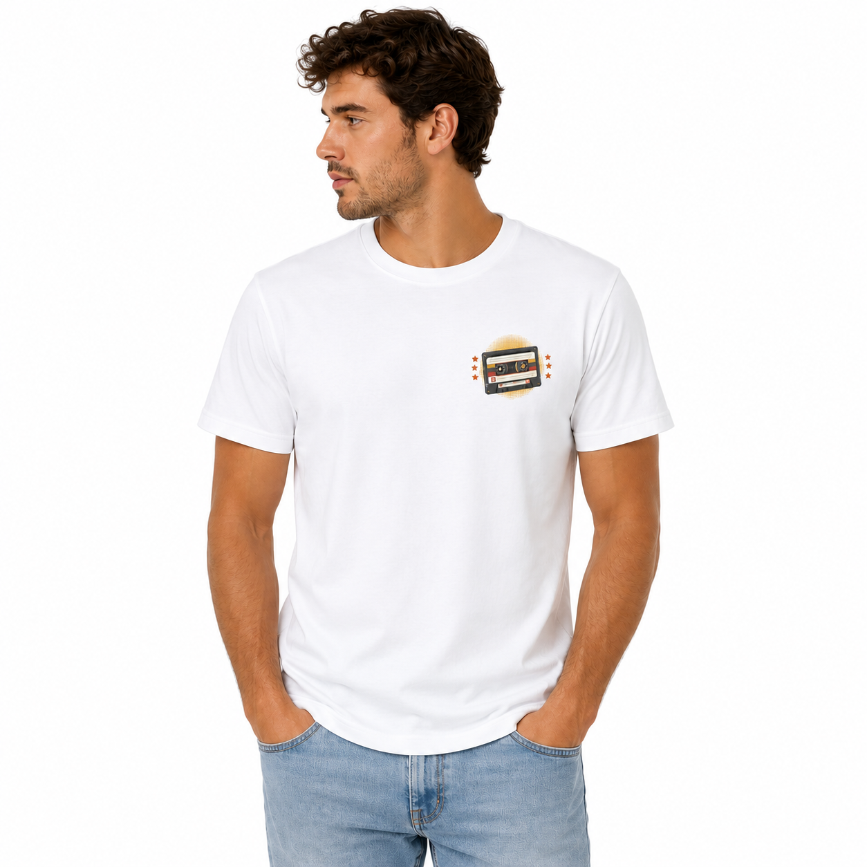 T-shirt homme Born in the 1980's, vue de dos