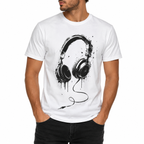 T-shirt homme Casque Encre Graffiti : casque audio style encre et graffiti streetwear