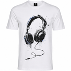 T-shirt homme Casque Encre Graffiti : détail du casque et éclaboussures d'encre graffiti
