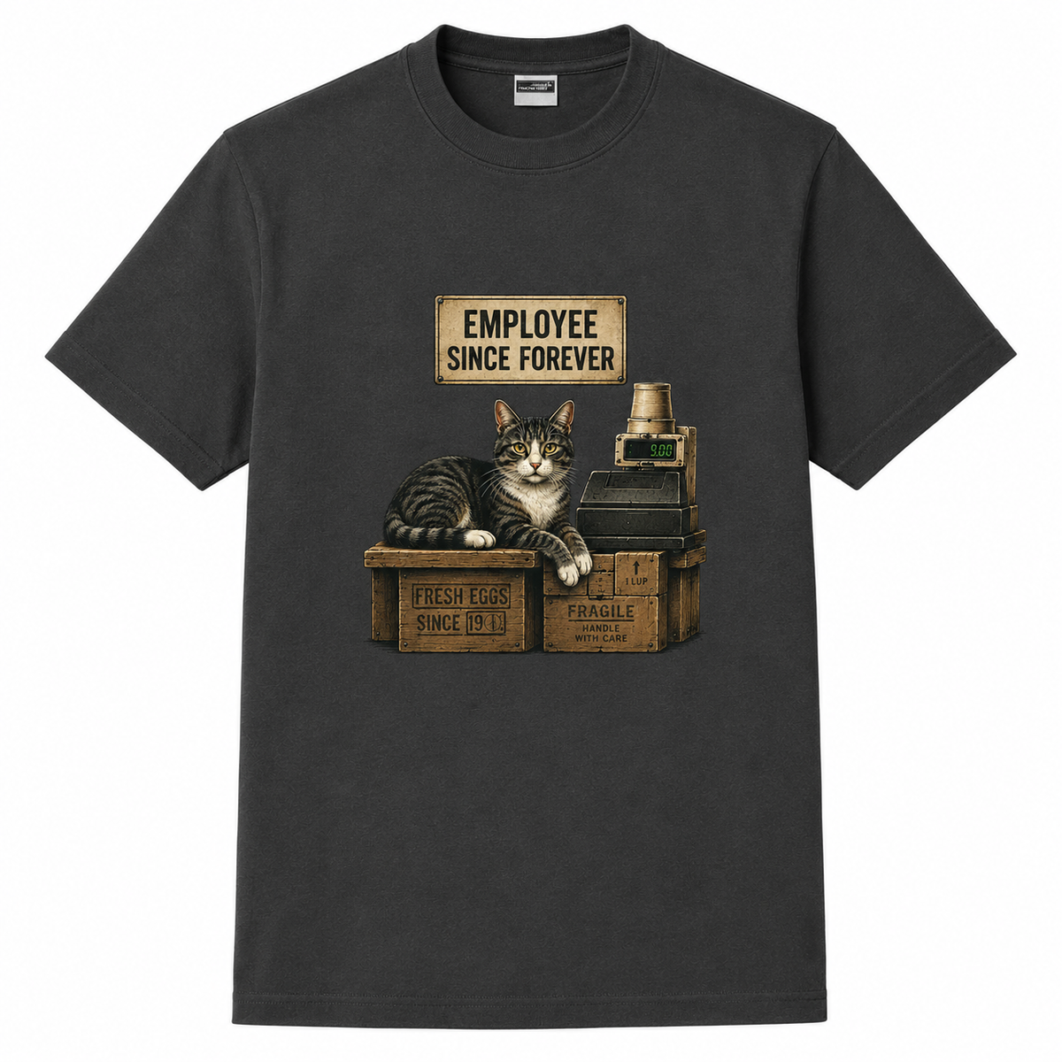 T-shirt homme Chat Employee Since Forever, imprimé en France — autre vue
