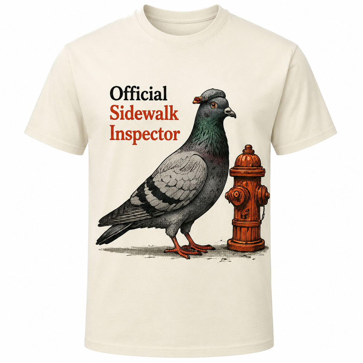 T-shirt homme Pigeon Sidewalk Inspector, imprimé en France — autre vue