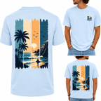 T-shirt homme Surf au coucher de soleil, ambiance évasion et plage