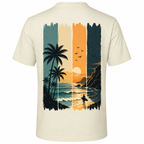 T-shirt homme Surf au coucher de soleil, coloris écru, scène de plage