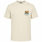 T-shirt homme Surf au coucher de soleil, détail du surfeur et du soleil couchant