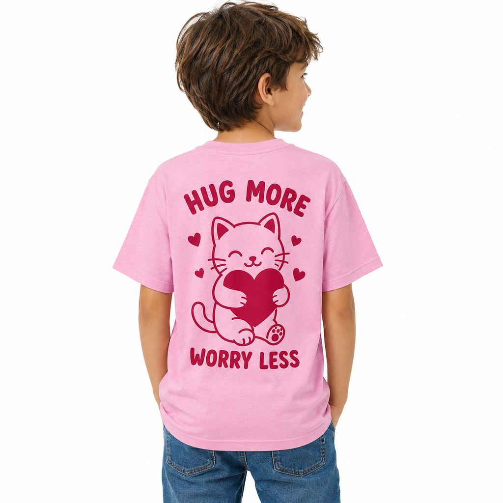 T-shirt Hug More Worry Less, t-shirt femme imprimé en France