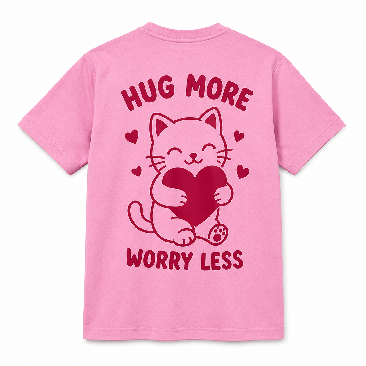 T-shirt Hug More Worry Less, t-shirt femme imprimé en France — vue complémentaire 3