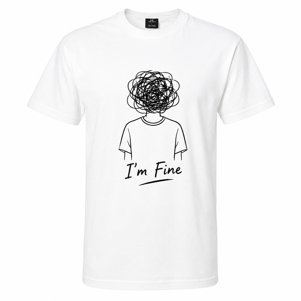 T-shirt marine I'm Fine : slogan humoristique