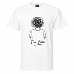T-shirt marine I'm Fine : slogan humoristique
