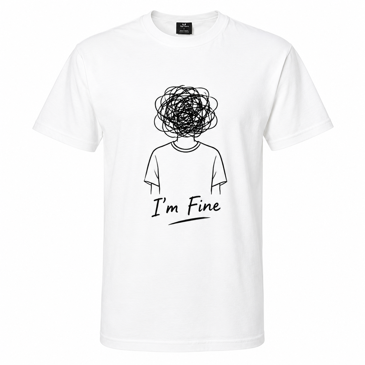 T-shirt marine I'm Fine : slogan humoristique