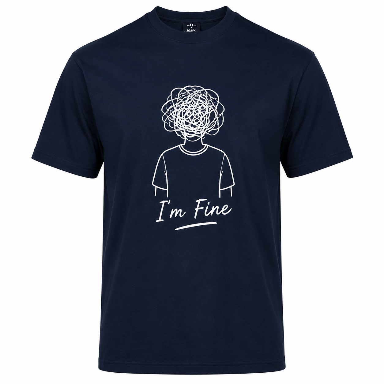 T-shirt beige I'm Fine : slogan humoristique
