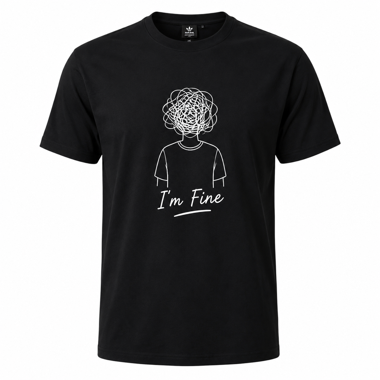T-shirt vert I'm Fine : slogan humoristique