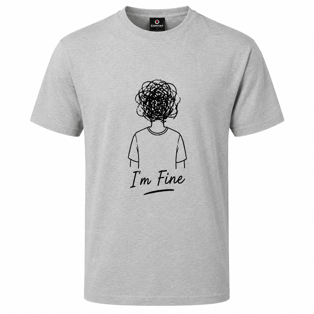 T-shirt I'm Fine : vue portée du t-shirt