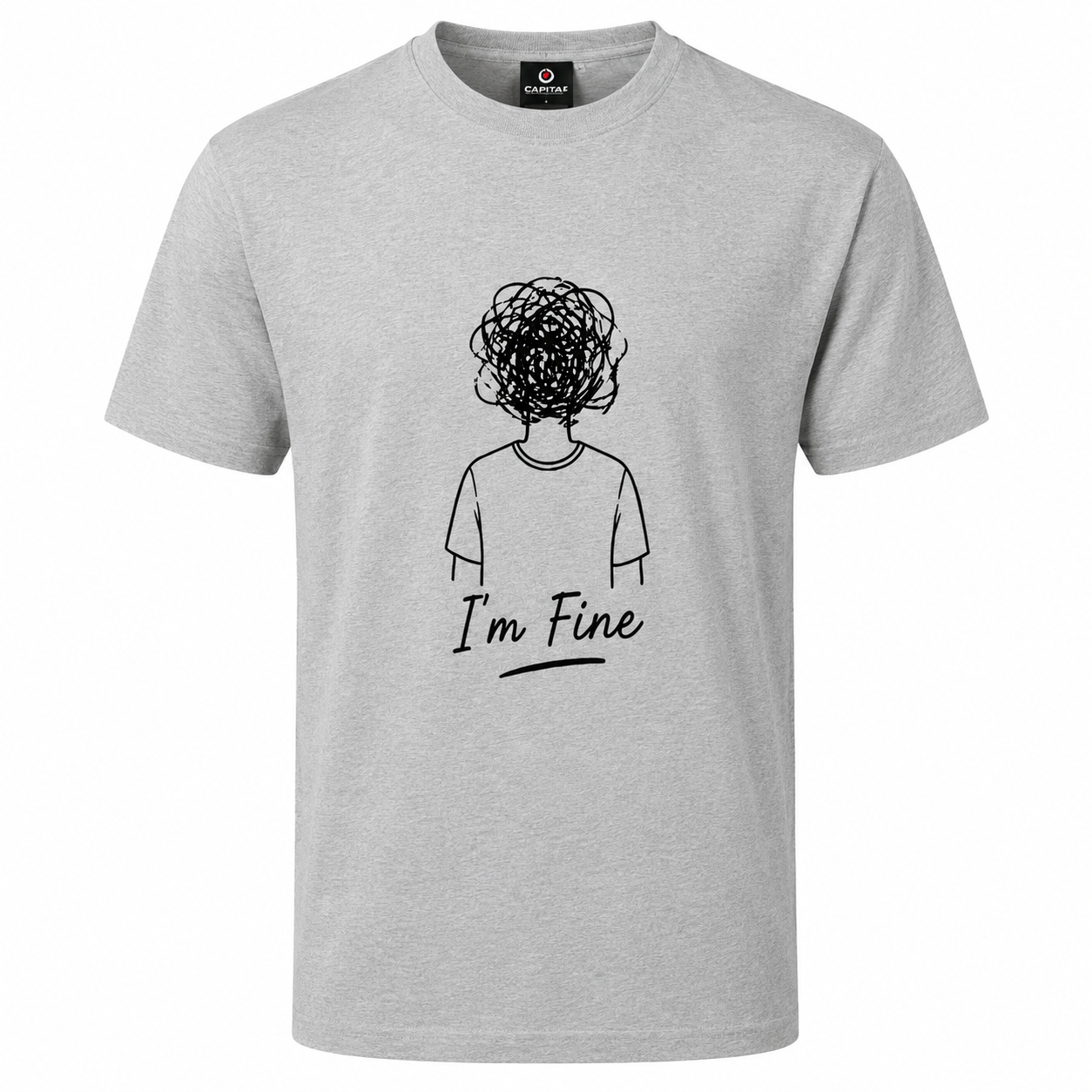 T-shirt I'm Fine : vue portée du t-shirt