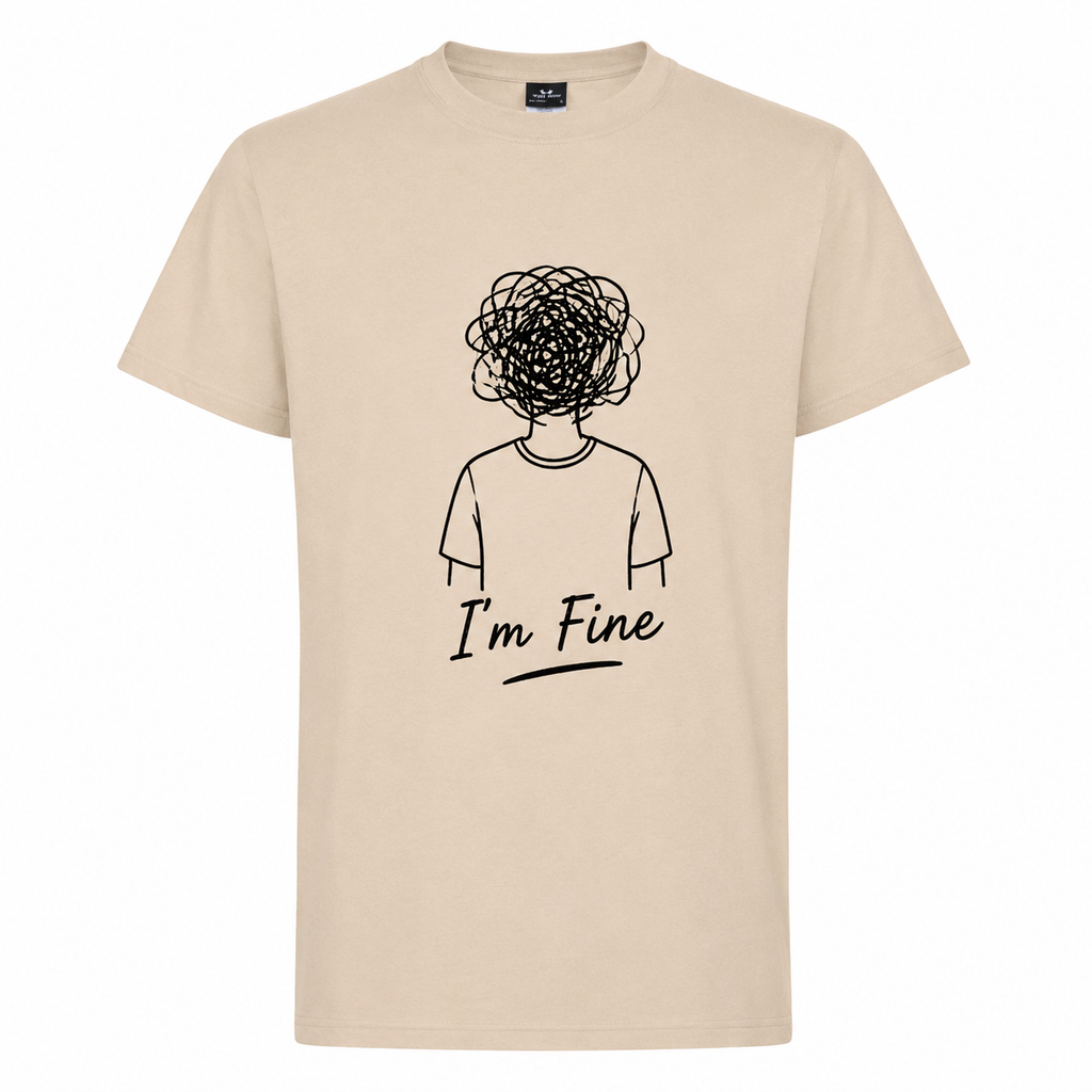 T-shirt I'm Fine : gros plan sur le slogan
