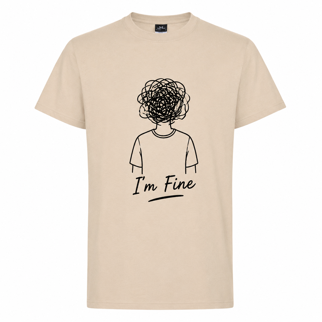 T-shirt I'm Fine : gros plan sur le slogan