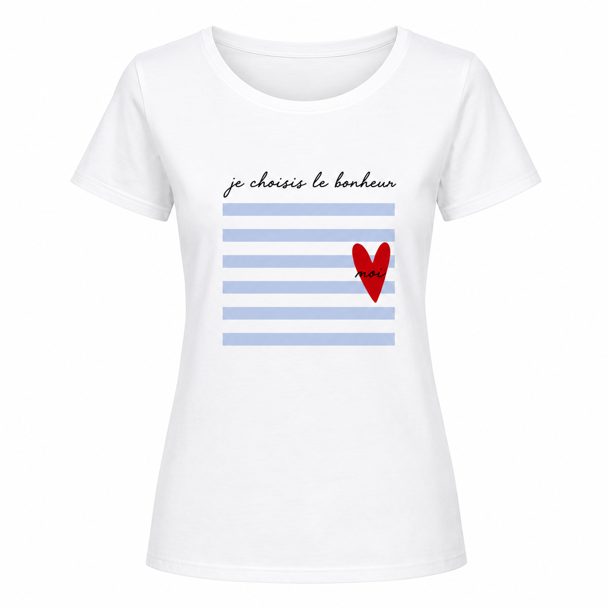 T-shirt femme Je choisis le bonheur, vue de détail