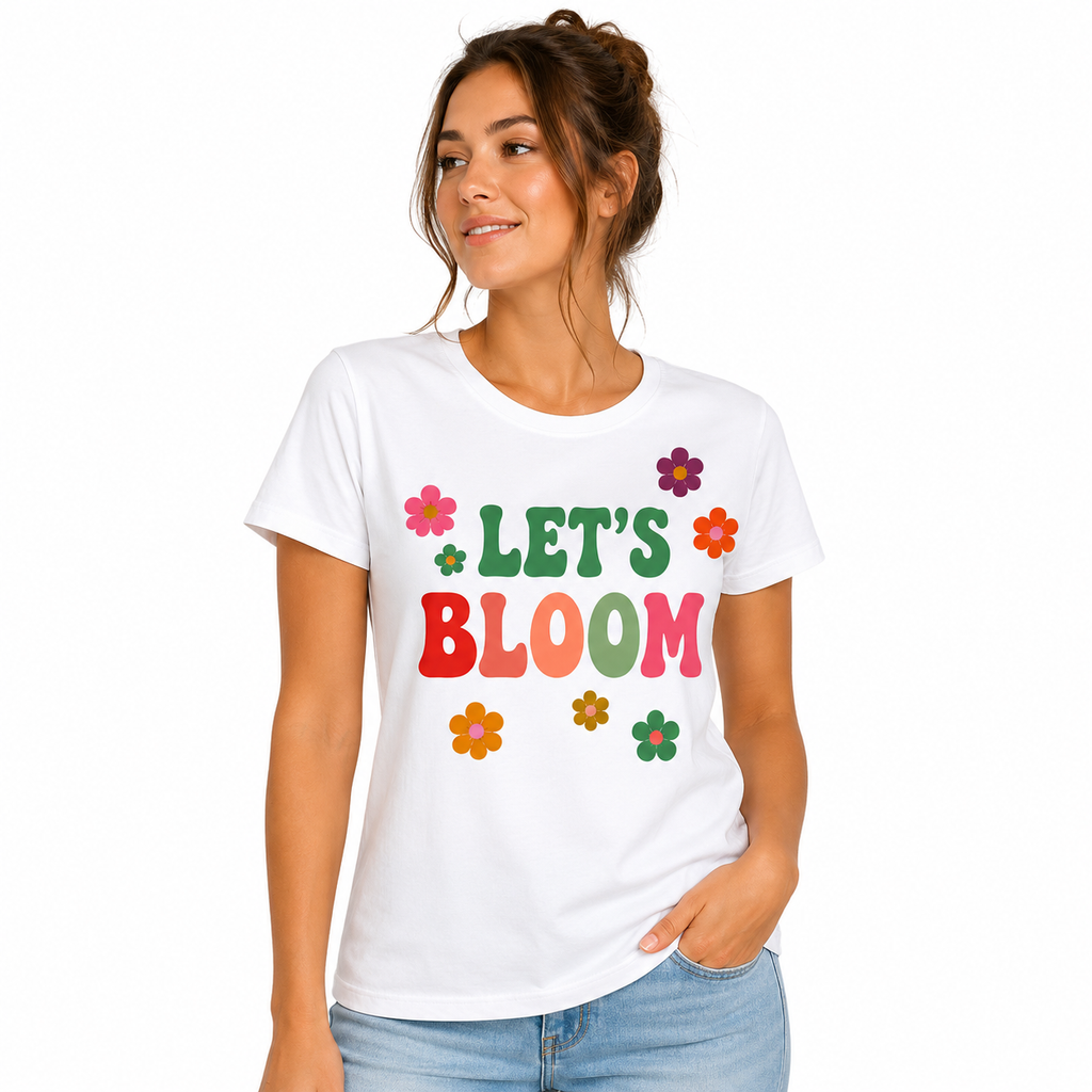 T-shirt Let's Bloom, t-shirt femme imprimé en France