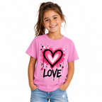 T-shirt Love Graffiti Rose, t-shirt femme imprimé en France
