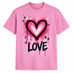 T-shirt Love Graffiti Rose, t-shirt femme imprimé en France — autre vue