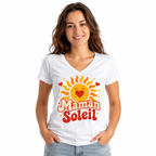 T-shirt femme Maman Soleil : vue de face du motif soleil