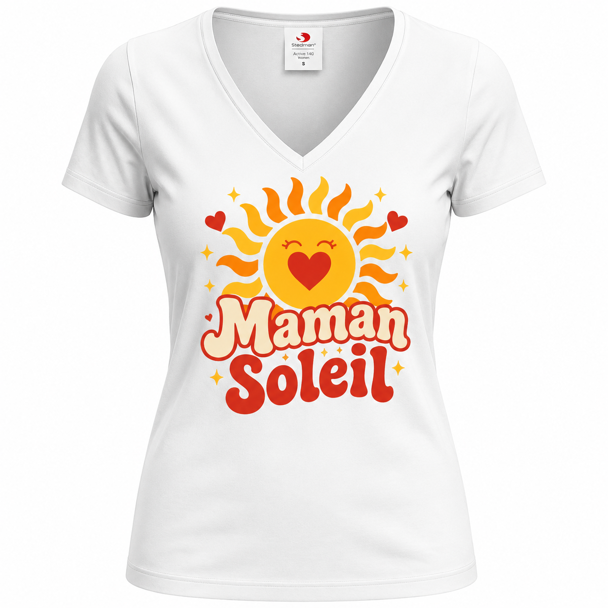T-shirt femme Maman Soleil : vue alternative du motif soleil