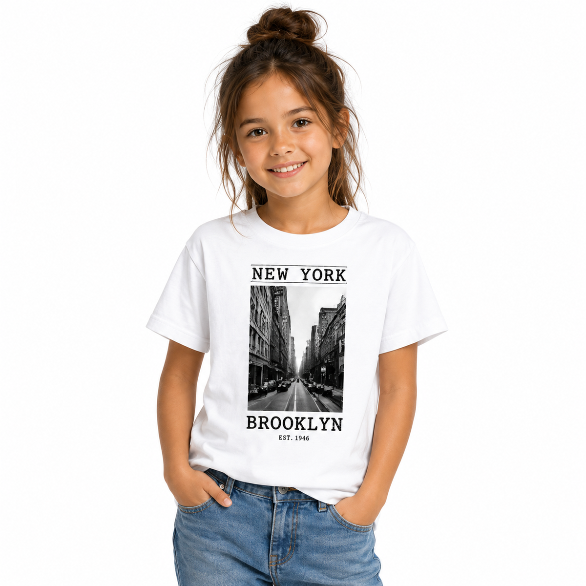 T-shirt New York Brooklyn, t-shirt femme imprimé en France