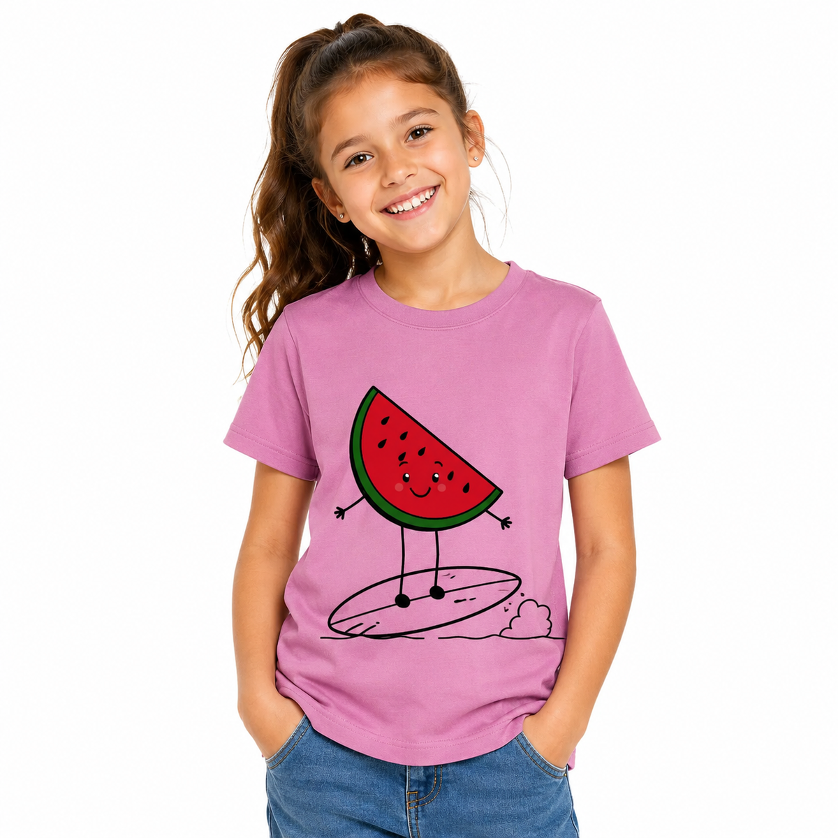 T-shirt Pastèque Surfeuse, t-shirt femme imprimé en France — autre vue