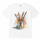 T-shirt Petit Artiste Pinceaux, t-shirt femme imprimé en France — autre vue