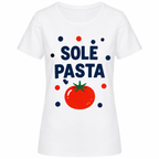 T-shirt femme Sole Pasta, coton blanc imprimé en France — autre vue