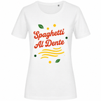T-shirt femme Spaghetti Al Dente, coton blanc imprimé en France — autre vue