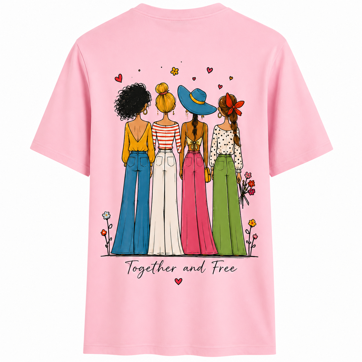 T-shirt Together and Free : vue alternative du motif