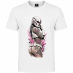 T-shirt homme Soldate Futuriste Tattoo : détail de la soldate futuriste façon tattoo