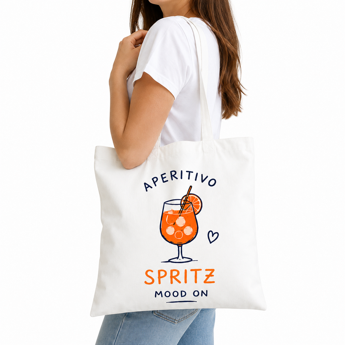 Tote Bag Aperitivo Spritz Mood On, tote bag en coton imprimé en France — autre vue