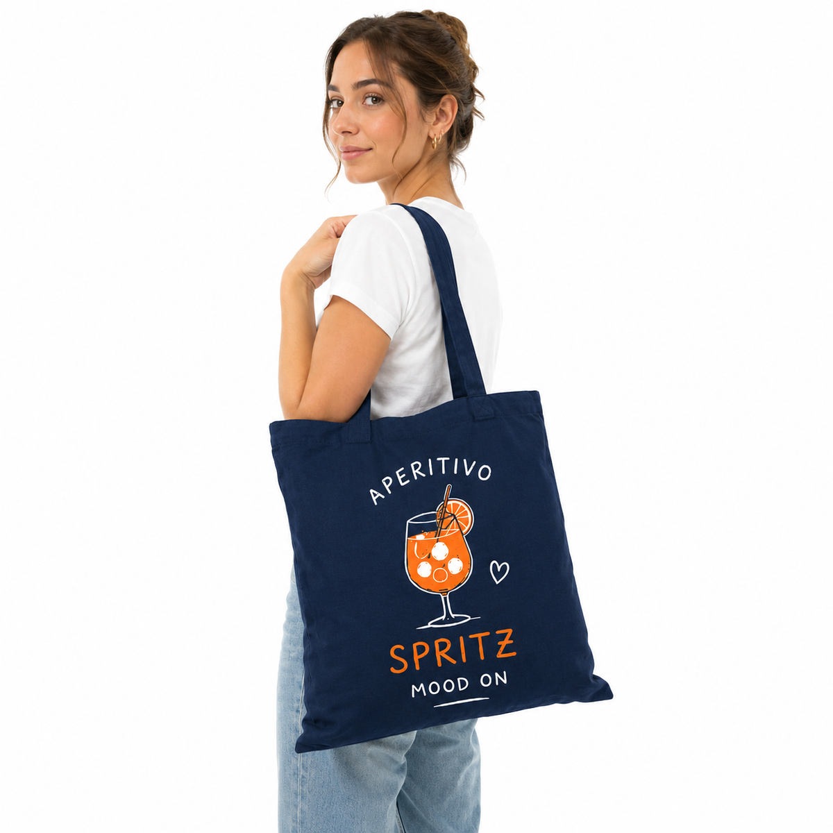 Tote Bag Aperitivo Spritz Mood On, tote bag en coton imprimé en France — vue complémentaire 4