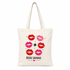Tote bag Bisou Sauvage : détail du motif Bisou Sauvage