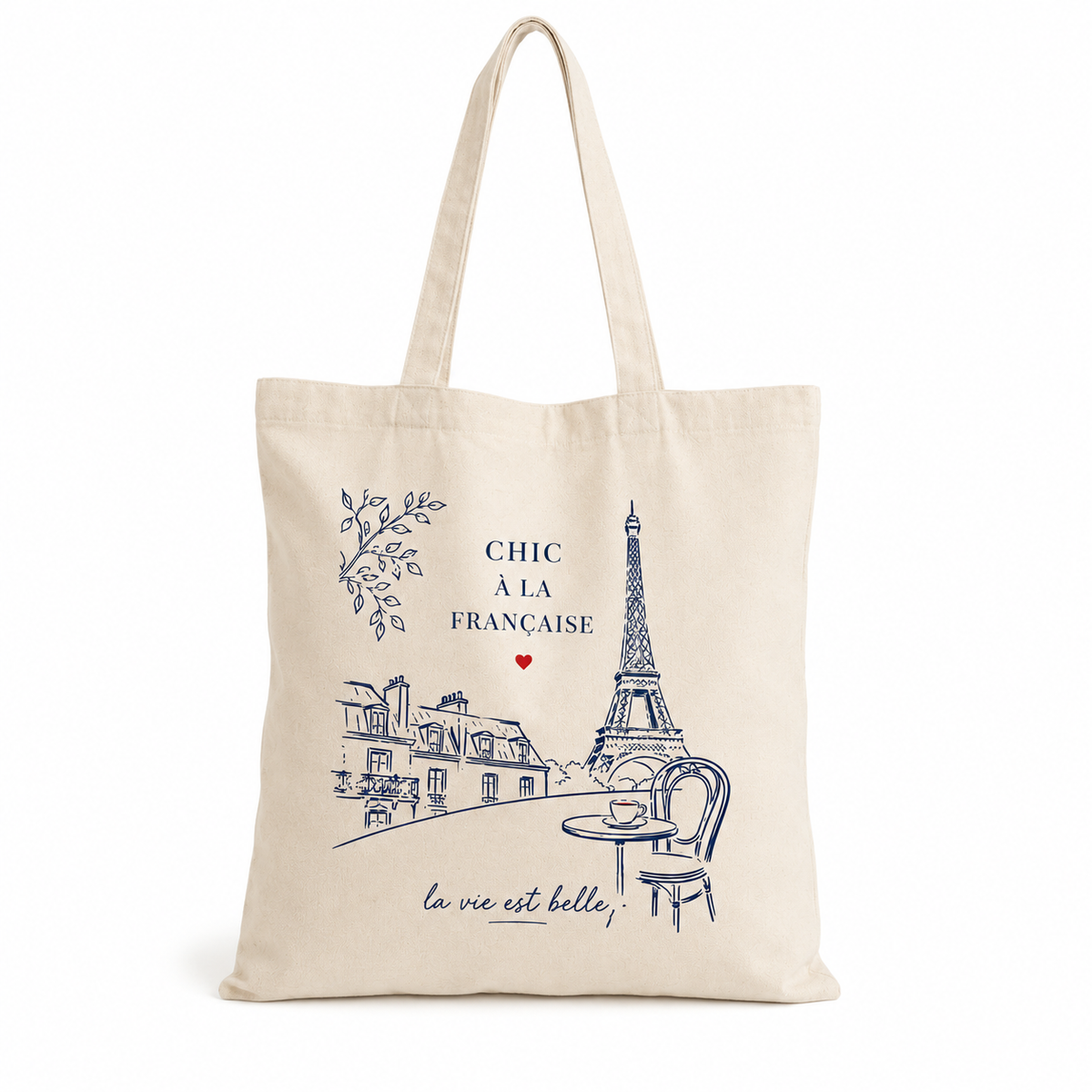 Tote Bag Chic à la Française, tote bag en coton imprimé en France — vue complémentaire 3