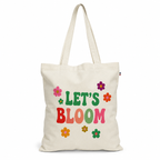 Tote Bag Let's Bloom, tote bag en coton imprimé en France — autre vue