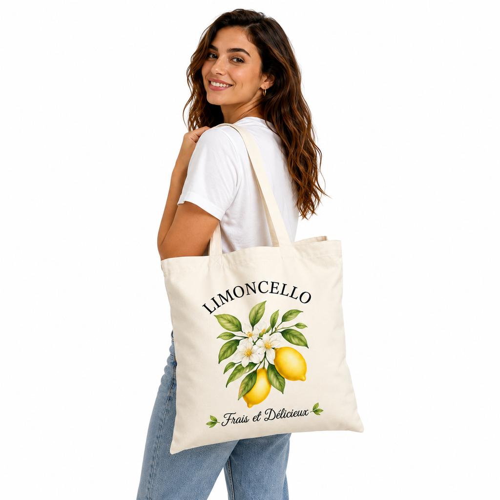 Tote bag Limoncello : citrons et slogan Limoncello