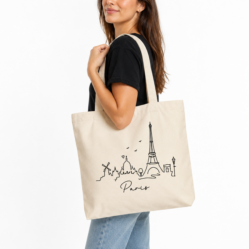 Tote Bag Paris, tote bag en coton imprimé en France
