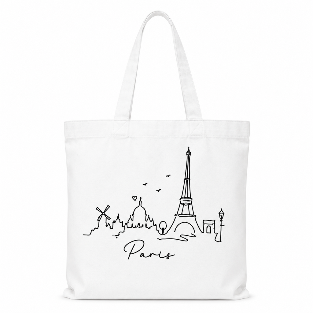 Tote Bag Paris, tote bag en coton imprimé en France — vue complémentaire 6
