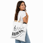 Tote bag Piano : clavier de piano et notes de musique