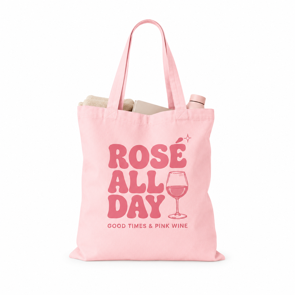Tote Bag Rosé All Day, tote bag en coton imprimé en France — vue complémentaire 6